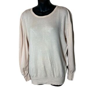 Nancy heller Italian pure cashmere vintage sweater cream quiet luxury L/XL